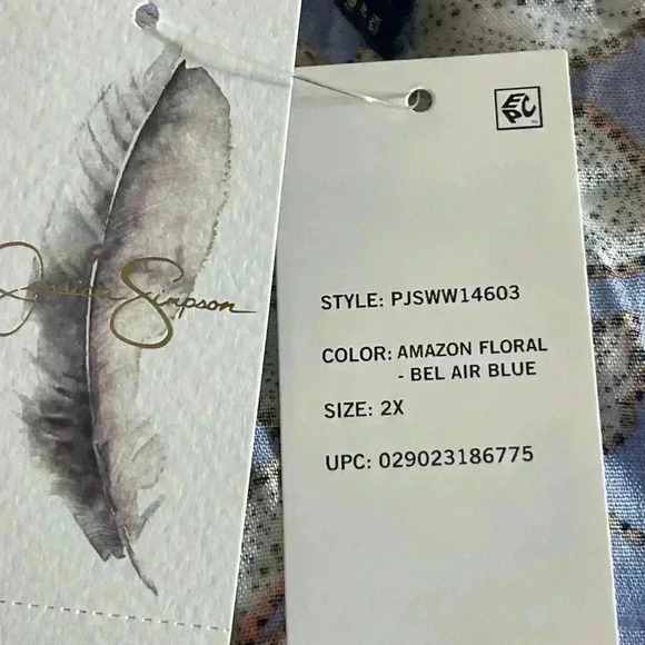 Jessica Simpson NWT Open Duster Two Large Slits Floral Pattern Size 2X - Picture 6 of 13